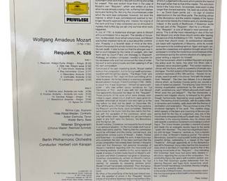 Mozart Requiem K. 626 Vinyl LP Herbert von Karajan Berlin Philharmonic Deutsche Grammophon 2535 257-10
