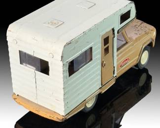 Vintage 1960s Tonka Pressed Steel Jeep Gladiator Truck & Camper