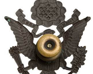 Antique US Military Eagle Insignia Badge - Officer Cap or Uniform - E Pluribus Unum - Circa WWI/WWII