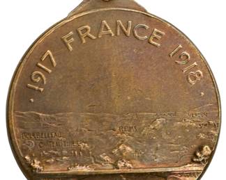 WWI French Soldier Medallion 1917-1918 by M. Lordonnois Battlefields Marne Reims Verdun Chateau-Thierry