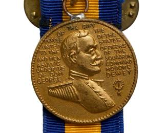 Vintage Miniature Military Medal Lot of 5: Purple Heart, Dewey Medal, Distinguished Civilian Service & Secretary of Defense Medals