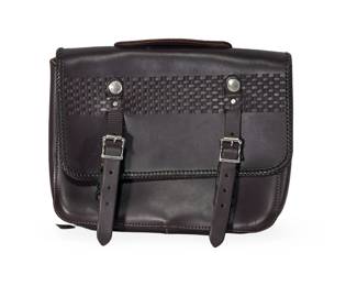 Vintage Brown Leatherworks Southern California Leather Satchel/Motorcycle Bag with Buffalo Nickel Accents