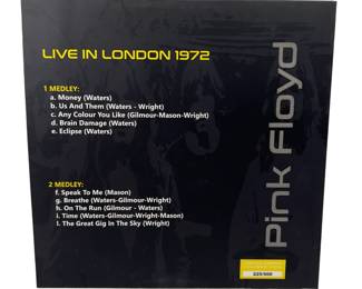 Pink Floyd - Live in London 1972 LP - Limited Edition #225/500 Gold Vinyl Bootleg