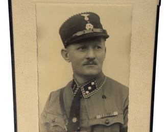 Rare Signed Photograph of Willi Neif an Original Leibstandarte SS Adolf Hitler Officer Wearing SS-Stabswache Checkered Collar Tabs, with a Dedication to the Commander of the "SS-Sturm Karl Laforce" in Munich, 1933-1934.