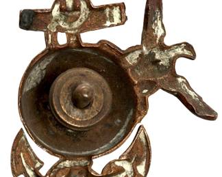 Vintage USMC Marine Corps Enlisted EGA Emblem Screw-Back Antique Bronzed WWI WWII Era Military Insignia