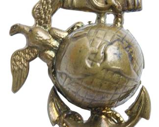 Vintage US Marine Corps EGA Officer Insignia Cap Badge Brass Pre-WWII Era