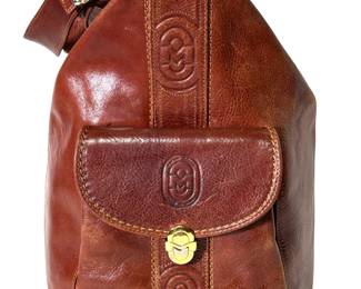 Vintage Marino Orlandi Made in Italy Brown Leather Bucket Shoulder Bag Purse