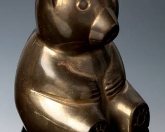 Vintage Mid-Century Modern (MCM) Solid Brass Stylized Bear Figurine / Paperweight