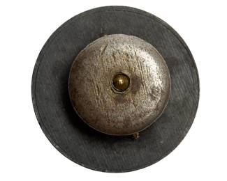 Authentic WWI US Army "5" Blackened Bronze Infantry Collar Disk with Letter "M" (Machine Gun Co.) - 5th Infantry Regiment - Military Collectible