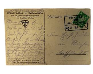 1926 Zeppelin-Eckener-Spende Propaganda Postcard by Otto Amtsberg, Postmarked NÜRNBERG, Kurrent Script, Weimar Germany