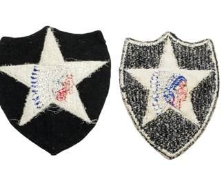 Original WWII US Army 2nd Infantry Division "Indianhead" Patch Lot - Two Variations