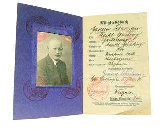 Original 1935 Stahlhelm Mitgliedsbuch Membership Book for Sebastian Gassner, Gau Weser Ems, Gruppe Grafschaft Bentheim