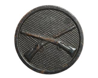 Authentic Late 19th Early 20th Century US Army Crossed Rifles Infantry Branch Insignia - Spanish-American War Era Militaria - Antique Military Uniform Button