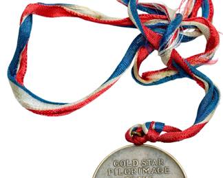Rare 1930 Tiffany & Co. Gold Star Mothers Pilgrimage Medal #3949 - WWI Battlefield Commemorative with Original Ribbon