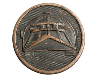 Rare WWI U.S. Army Tank Corps Collar Disc Insignia 1918 Renault FT-17 Screw-back