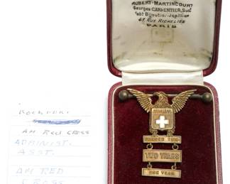 WWI American Ambulance Field Service France 1914 Medal with Bars, Original Box, & Provenance