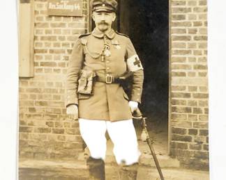 WWI German Postcard RPPC - Feldwebel Medic, 44th Reserve Div - Iron Cross & Marksman Lanyard - Yser Front 1915
