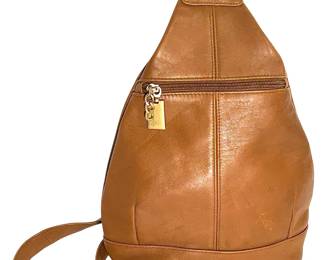 Vintage Tignanello Brown Leather Shoulder/Crossbody Bag, Gold Hardware