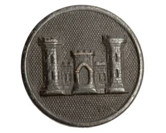 Authentic WWI Era US Army Corps of Engineers Collar Disc - Castle Insignia