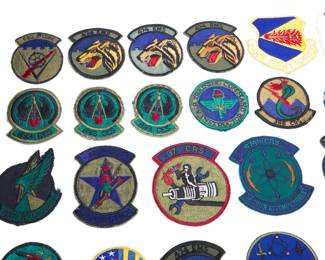 Large US Air Force Patch Collection (38 pcs) - Vietnam & Cold War Era - Fighter Support, Maintenance & Training Squadrons