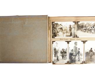 WWII US Army Photo Album, New Guinea & Philippines, 33rd Infantry Division, Purple Heart Ceremony, Native Culture