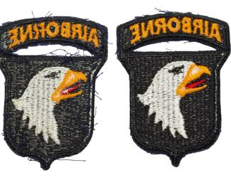 Original WWII 101st Airborne "Screaming Eagle" Patch Pair - Type 7 Attached Tab