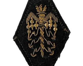 RARE WWII Polish Guard Battalion Cap Badge - Hand-Embroidered Bullion Eagle - London Govt-in-Exile