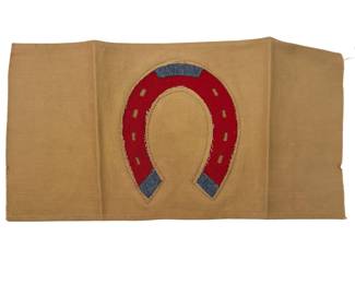 RARE WWI US Army 35th Division "Red Horseshoe" Brassard - Felt AEF Meuse-Argonne, Harry S. Truman Unit