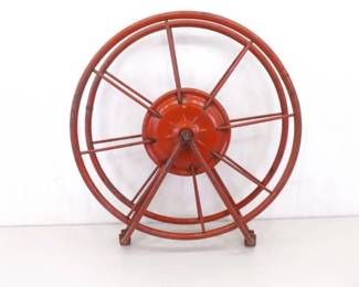 Antique Dixon Metal Fire Hose Holder Reel

