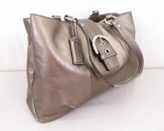 Authentic Soho East West Gold Leather Vintage COACH Shoulder Bag
