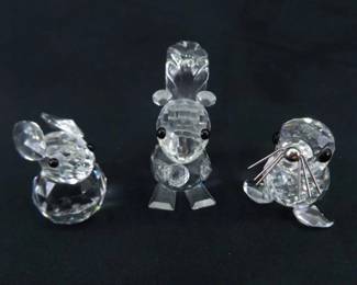 Swarovski Seal, Bunny, and Squirrel Figurines
