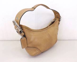 Authentic Soho Hobo Half Moon Tan Leather COACH Hand Bag
