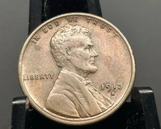 1913-S Lincoln Wheat Penny XF Grade
