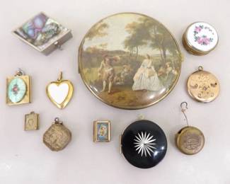 Lot of Misc. Gold Filled etc. Antique and Vintage Lockets, Compacts, etc.

