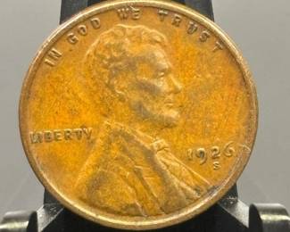 1926-S Lincoln Wheat Penny EF Grade
