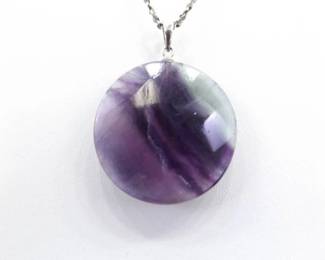 .925 Sterling Silver Amethyst Pendant Necklace
