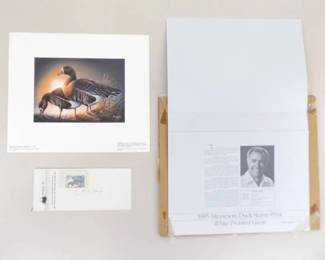 Pencil Signed and Numbered #1649/#4385 Terry Redlin 1985 Minnesota Duck Stamp Print w/Stamp
