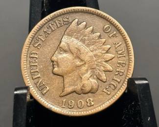 1908-S Indian Head Penny F Grade
