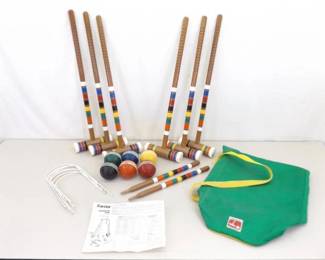 COMPLETE Like New Vintage Croquet Set

