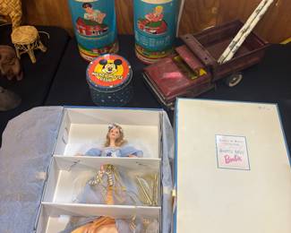 Lots of fun vintage toys, Harp Barbie NIB