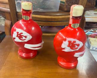 1969 Chiefs glass decanters not opened 