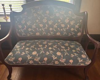 Antique settee and matching chair 
