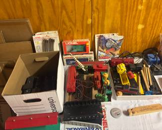 Vintage Lionel trains, tracks, transformers