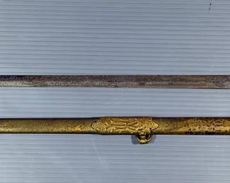 Pettibone Bros Masonic Knights Templar Sword, Marked Arthur Gidman, 29.25" Blade, In Scabbard