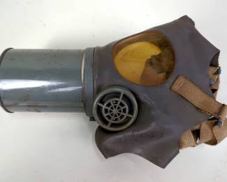 U.S. WWII Gas Masks, Qty 2, Sizes Include Adult Medium And Childs, With One Canvas Carrying Bag 