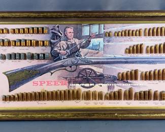 Speer 'Commemorating The United State Bicentennial' Bullet Display Advertisement Board, Framed, 11.5" X 21.5" 