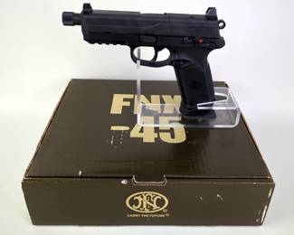 FNC FNX-45 Tactical .45 ACP Pistol SN# FX3U187133, 5 Total Mags, Extra Grips, Paperwork, With Soft Case, In Box 