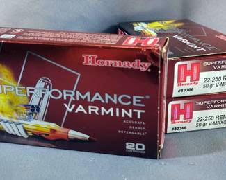 Hornady 22-250 REM Ammo, Approx 60 Rounds