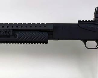 Mossberg 500 12 ga Pump Action Shotgun SN# U354048, Adjustable Stock, Red And Green Dot Sight
