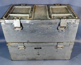 Metal Ammo Cans, Qty 2, 7.5" X 19" X 10.5"